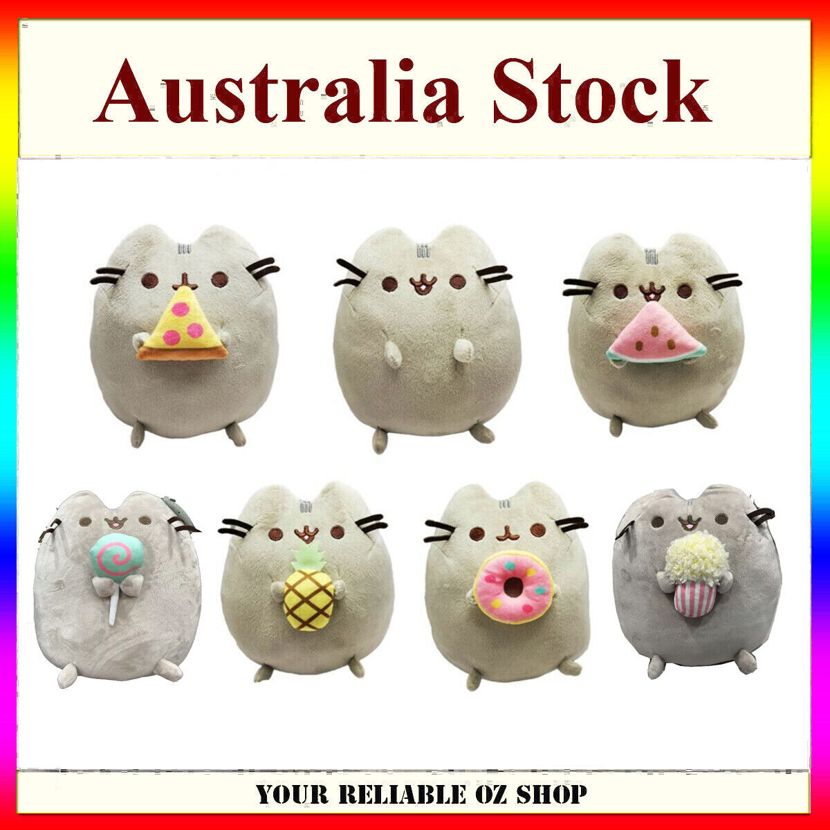 Brand New Licensed Pusheen The Cat - Pusheen Snackable Plush Toy Soft 16cm-23cm