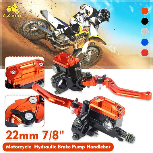 Brake Master Cylinder Lever Hydraulic 7/8" 22mm For Honda Yamaha Kawasaki Suzuki