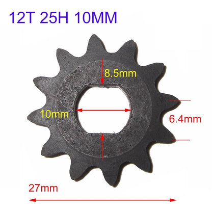 25H 12T Tooth Oval 10MM Razor EVO X-Treme IZIP Gear Sprocket 500W 800W 1000W