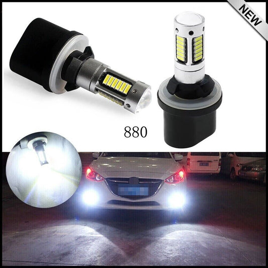2Pcs 880 H27W/1 LED Headlight Bulbs 30W White H27W/1 Foglight Globes 12V