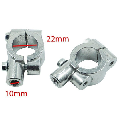 10mm UNIVERSAL Chrome Silver Handle Bar Mirror Mount Clamp DIRT PIT PRO ATV Bike