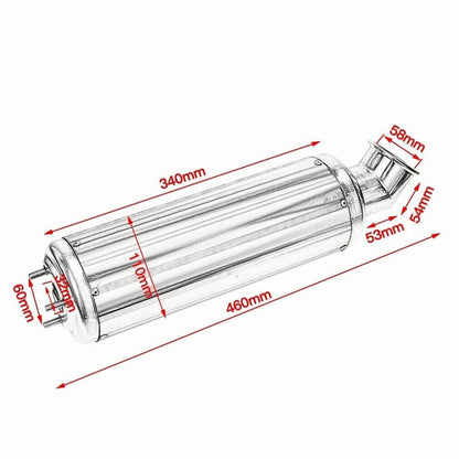 Exhaust Pipe+ RED Alloy Muffler 150cc 200cc 250cc Quad Dirt Bike ATV Dune Buggy