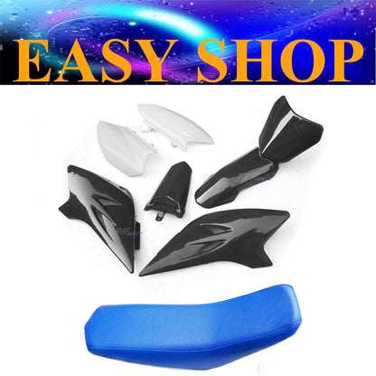 6pcs Black Fender Fairing Plastic + Seat Kit For Yamaha TTR50 50cc Dirt PIT Bike
