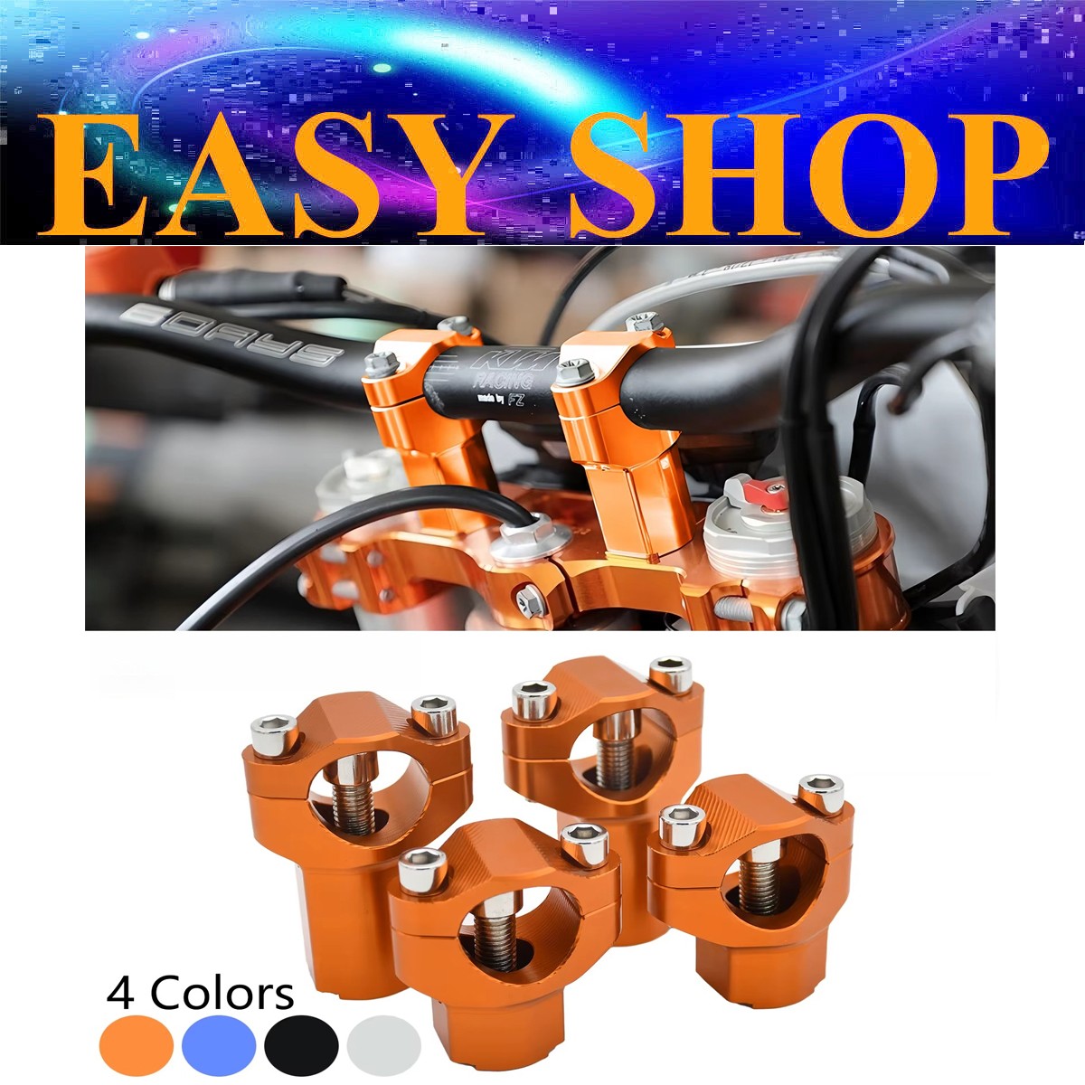 CNC 28MM Handlebar Risers Bar Mount Clamp For KTM 150-500 XCW EXC EXCF 690 SMC