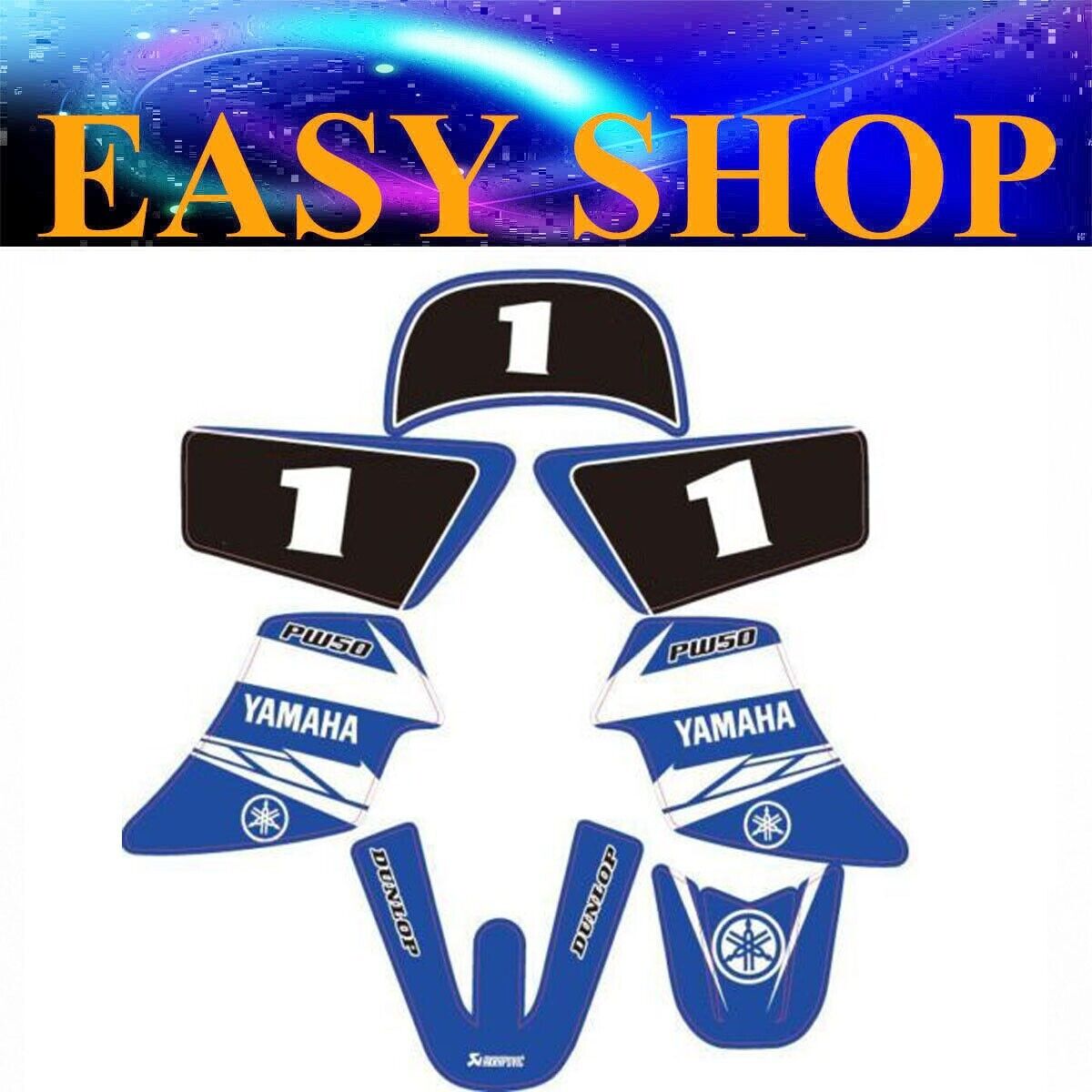 No. 1 Blue Stickers Decal FOR Fairing YAMAHA PEEWEE 50 PW50 PY50 PIT DIRT BIKE