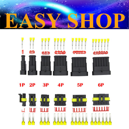1/2/3/4/5/6 Pin Waterproof IP67 Car Electrical Wire Connector Plug Socket 12V