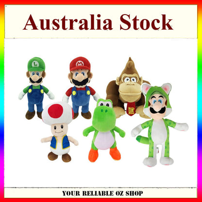 New Licensed Super Mario Nintendo Mario Luigi YOSHI TOAD Plush Soft Toy 20/30cm
