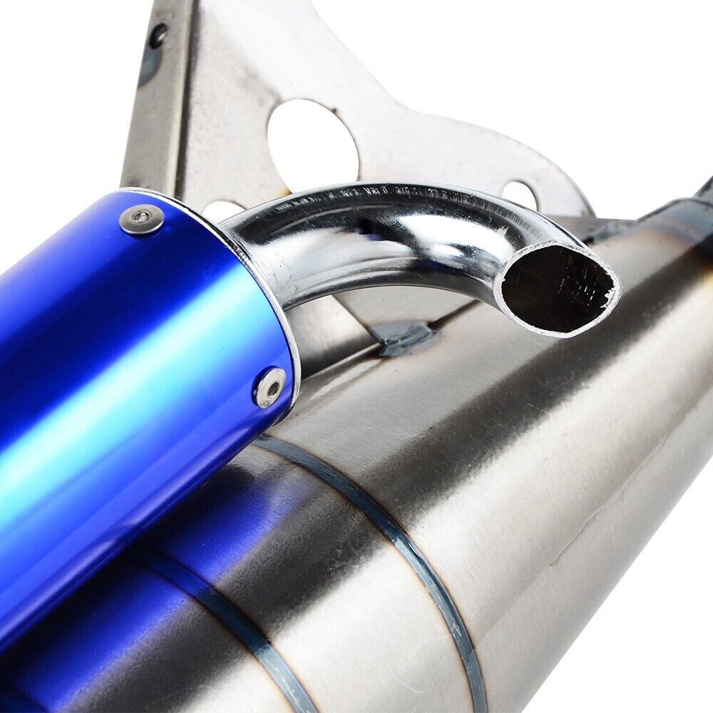 Blue Exhaust System Muffler Pipe For Yamaha Zuma Minarelli 50cc Scooter 1E40QMB
