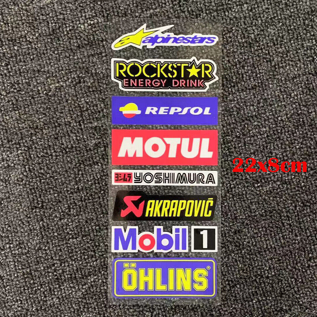 Logo Badge Sticker Brembo NGK MOTUL AKRAPOVIC RK SHOEI GOPRO DAINESE YOSHIMURA