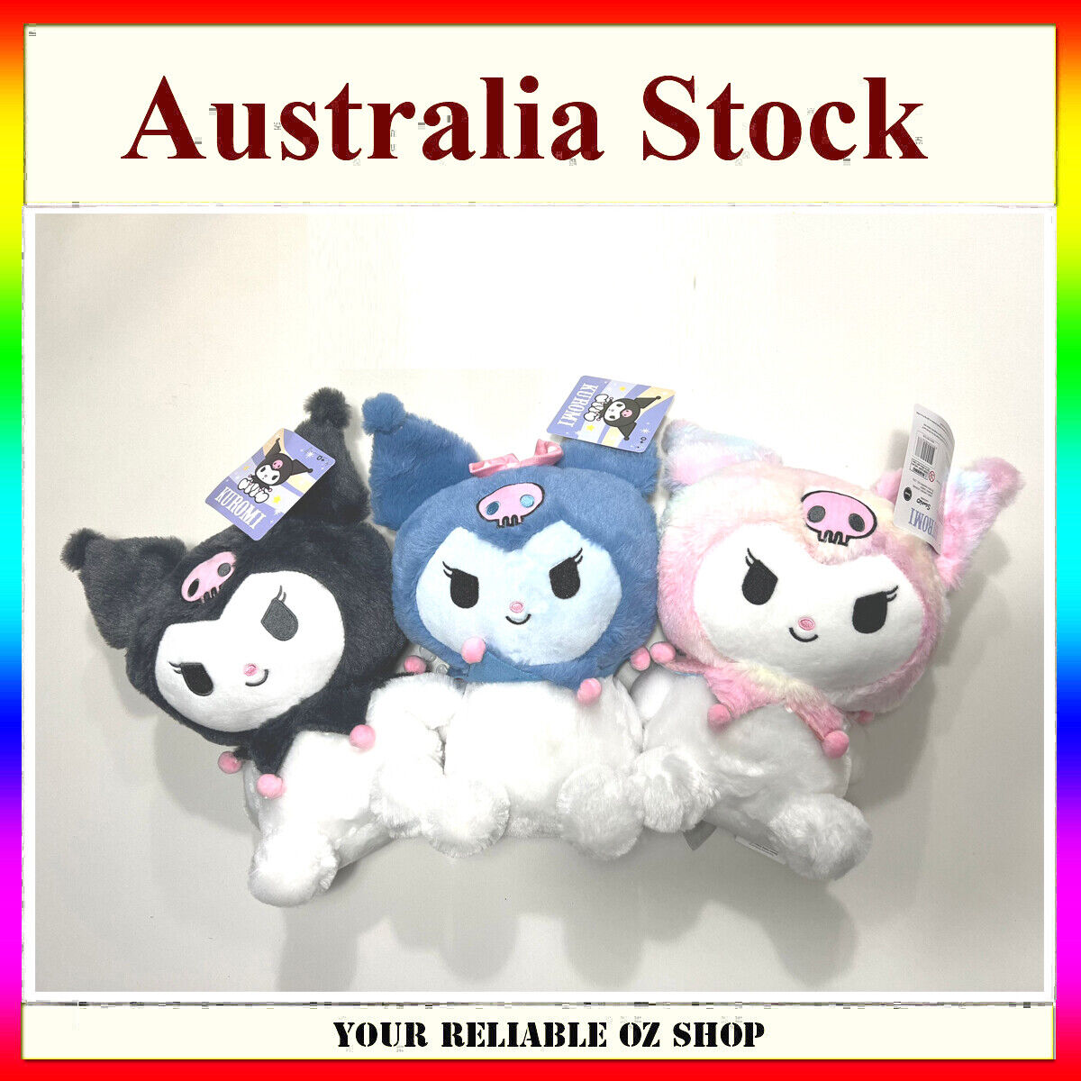 SANRIO Licensed Brand New Kuromi 30cm Plush Soft Toy Doll Bensons Trading