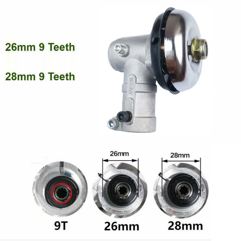 26MM 28MM SPLINE 9T GEAR CASE WOKING HEAD RIGHT ANGLE GRASS TRIMMER BRUSHCUTTER