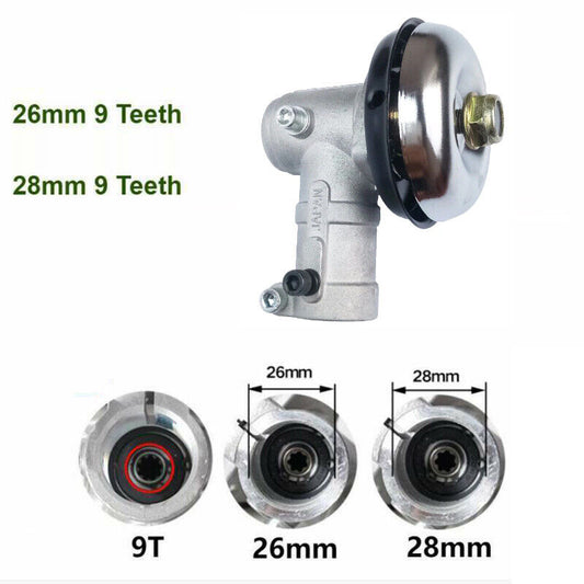26MM 28MM SPLINE 9T GEAR CASE WOKING HEAD RIGHT ANGLE GRASS TRIMMER BRUSHCUTTER