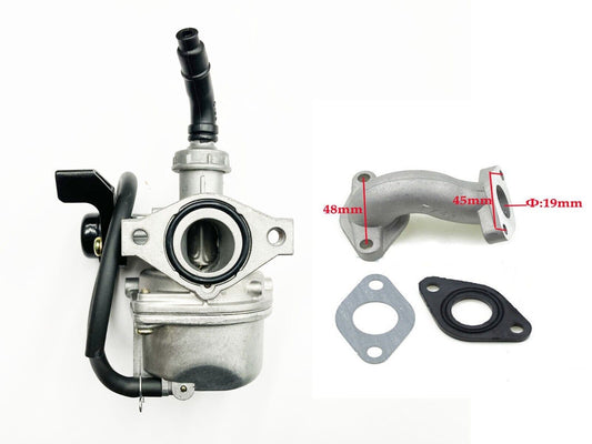 PZ19mm 48mm Carby Intake Manifold 50cc 70cc 90cc 110cc 125CC Sunl Roketa Kazuma