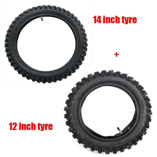 2.50-14 + 3.00-12 Front Rear Tyre Tire Tube for YZ50 YZ60 PW80 Pit Dirt Bike