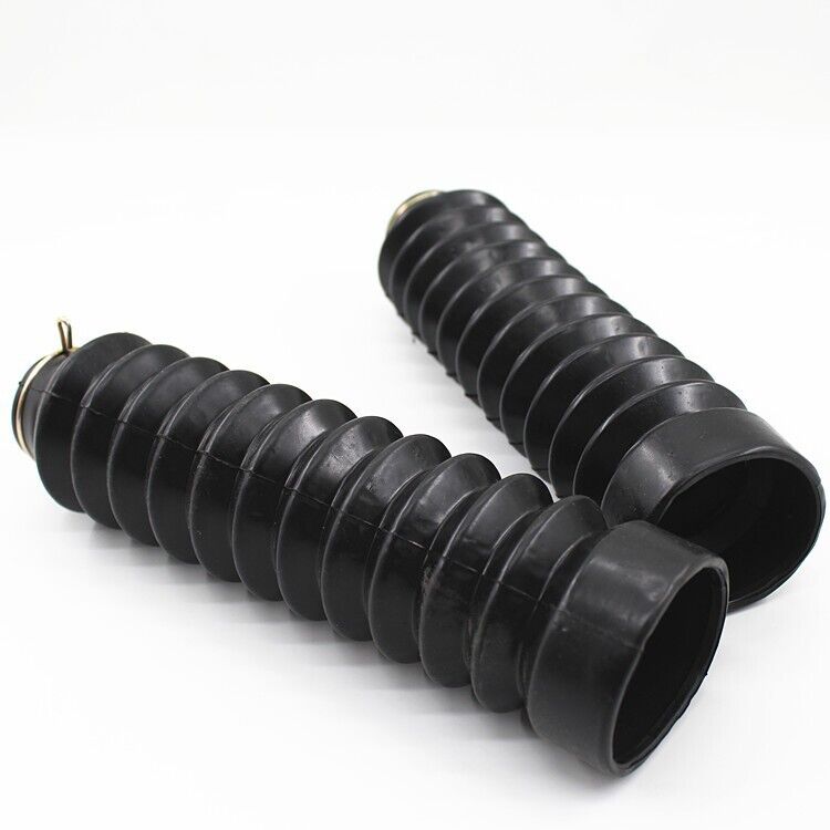 Pair Motorcycle Rubber Front Fork Gaiters Dust Cover Gators Boots Dirt PIT Bike