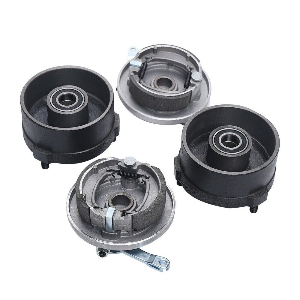 Left + Right Drum Brake Housing Wheel Hub Shoes 50cc 125cc 110cc ATV Quad Bike