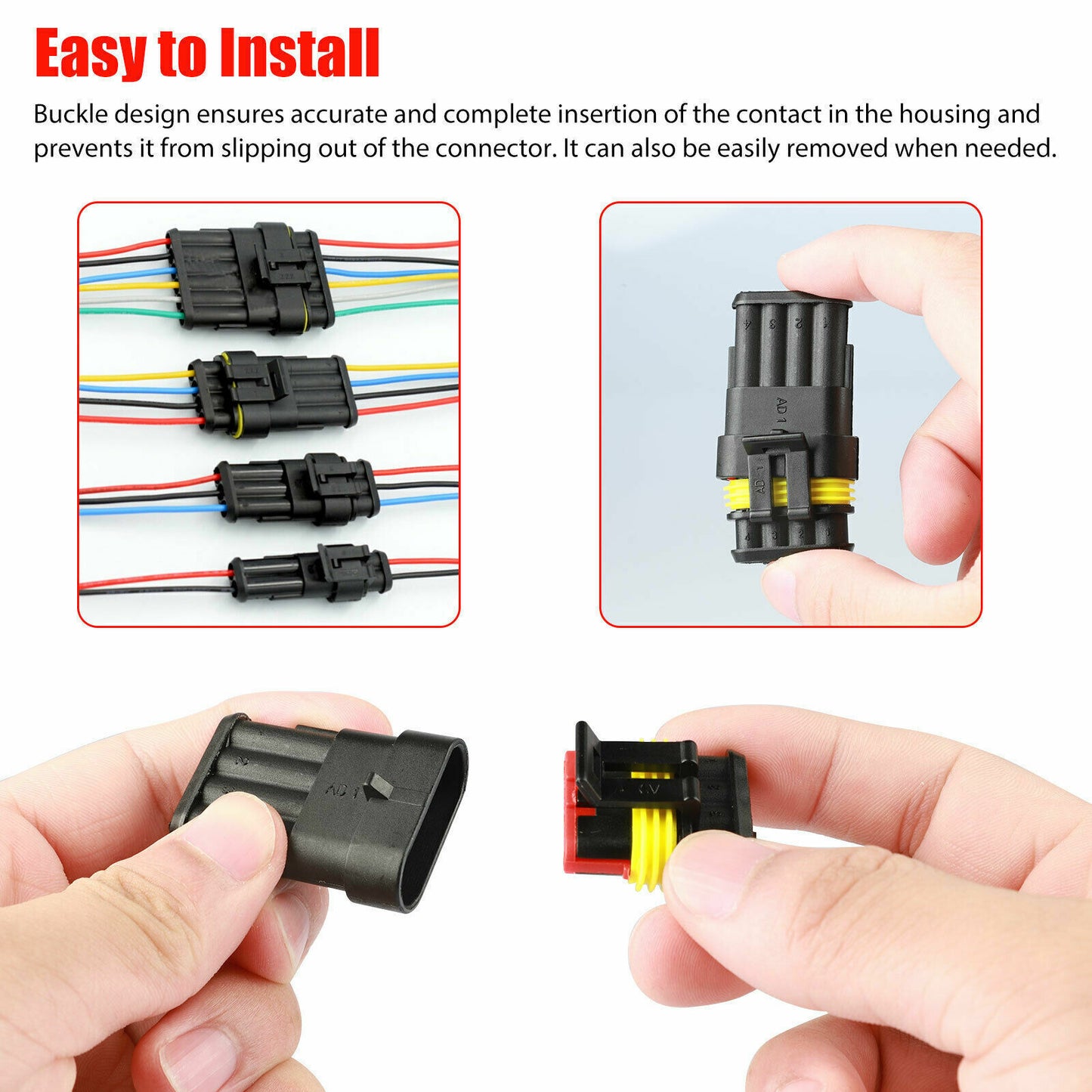 1/2/3/4/5/6 Pin Waterproof IP67 Car Electrical Wire Connector Plug Socket 12V