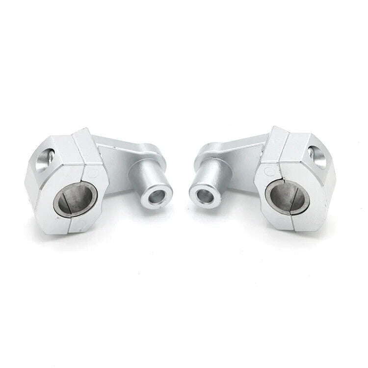 Silver A Pair 22mm 28mm Motorcycle HandleBar Handle Fat Bar Mount Clamps Riser