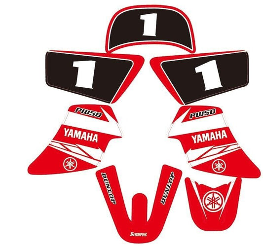 3M Red Stickers Decal Kit FOR Fairing YAMAHA PEEWEE 50 PW50 PY50 PIT DIRT BIKE