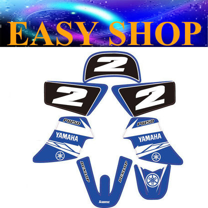 Number 2 Blue Stickers Decal Kit FOR YAMAHA PEEWEE 50 PW50 Plastic Fenders Cover