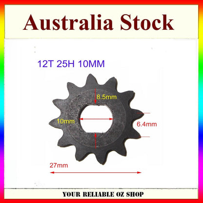 25H 12T Tooth Oval 10MM Razor EVO X-Treme IZIP Gear Sprocket 500W 800W 1000W