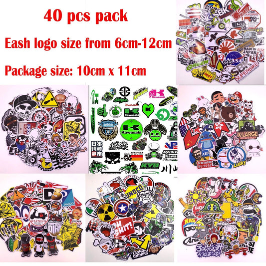 40pcs Decal Stickers Bomb Logo Car Laptop Phone Vinyl Skateboard Skate Cartoon