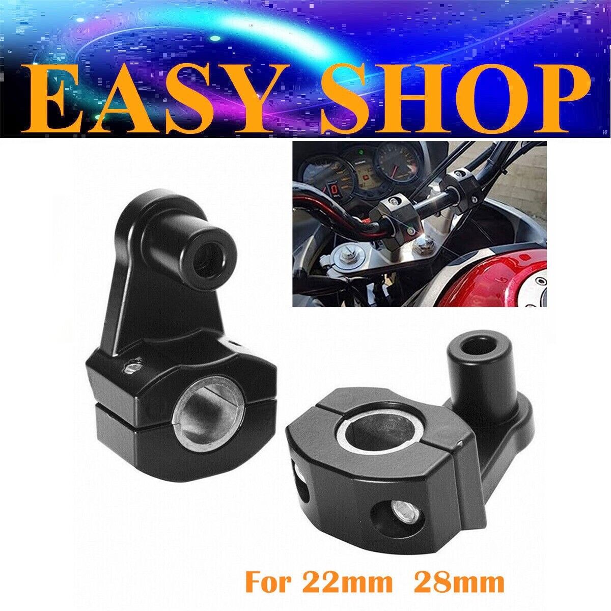 2pcs Universal 28MM 22MM Motorcycle HandleBar Handle Fat Bar Mount Clamps Riser