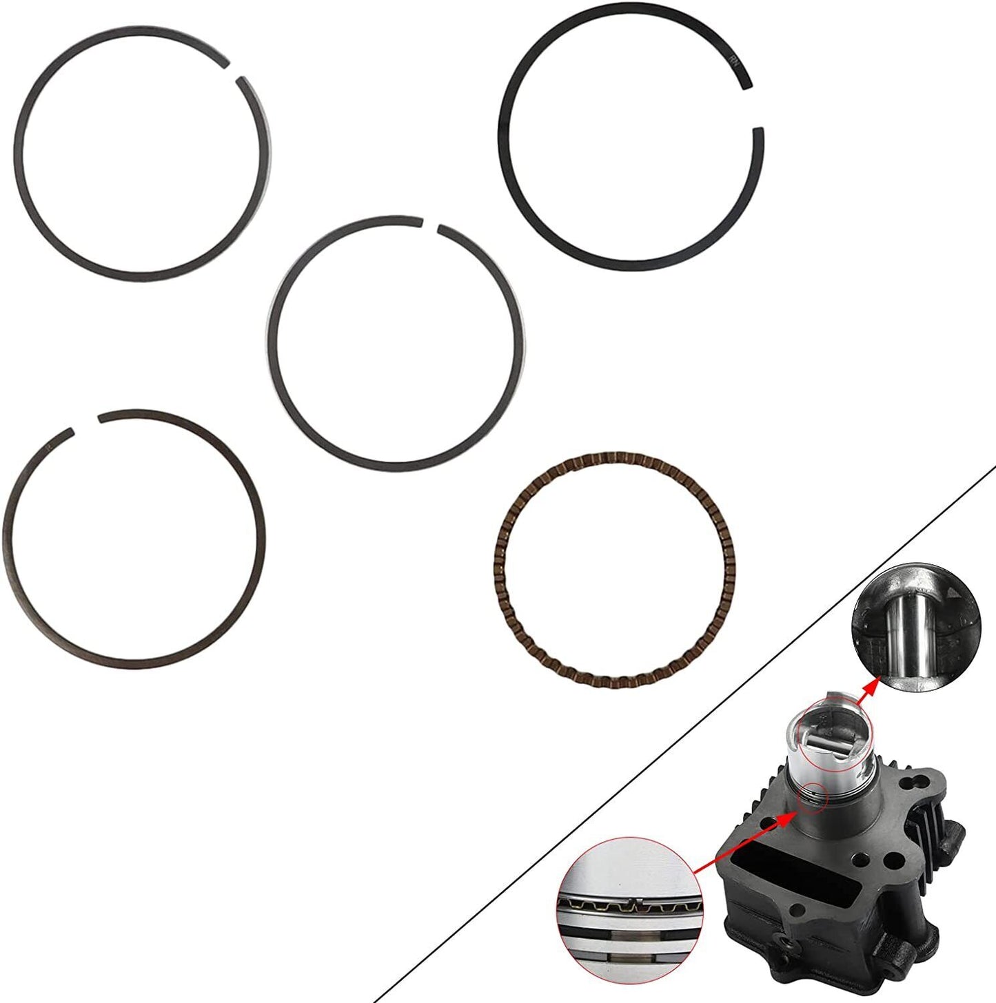 39mm Bore Cylinder Head Piston Engine Rebuild Kit For Honda Z50R XR50 CRF50 50CC