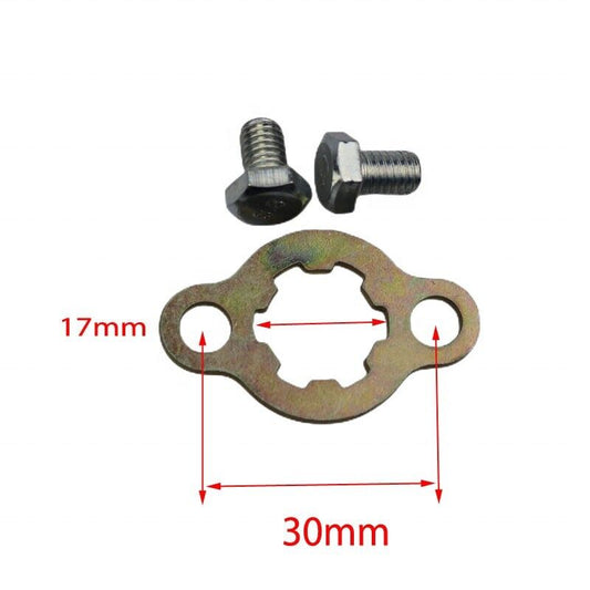 17mm 30mm 420 428 FRONT CHAIN SPROCKET RETAINER CLIP BOLTS BUGGY GOKART BIKE