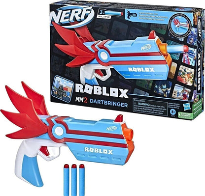 New NERF Roblox MM2 Dartbringer Blaster Blue Ages 8+ Toy Gun Play Fire Gift