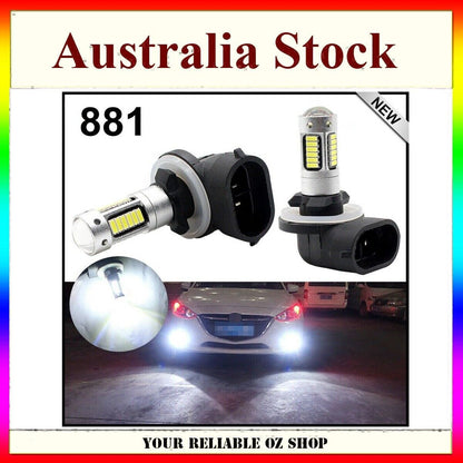 2x 881 H27 Extremely Bright 30W 6000K White LED Car SUV Fog Light Bulb DRL Lamp