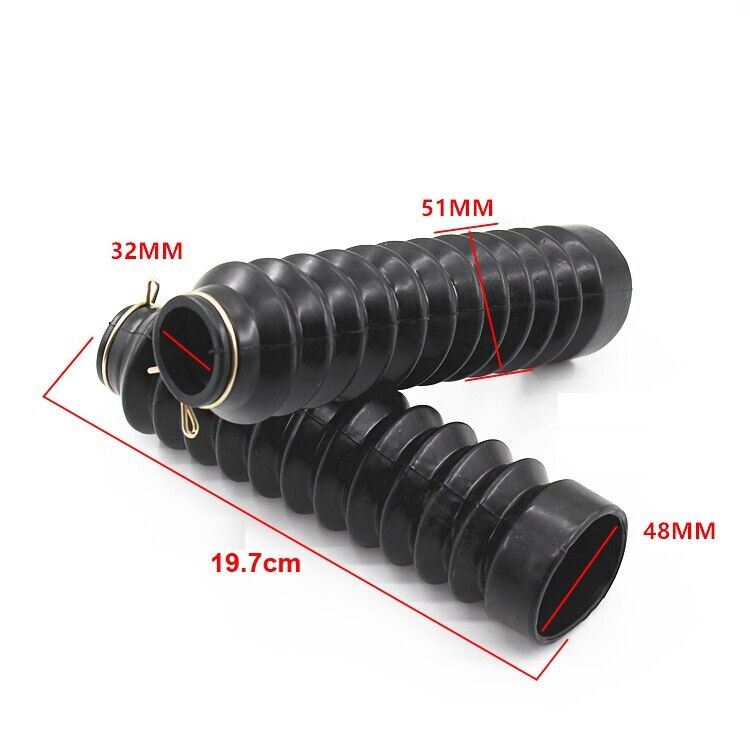 Pair Motorcycle Rubber Front Fork Gaiters Dust Cover Gators Boots Dirt PIT Bike
