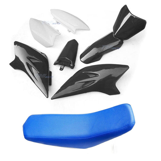 6pcs Black Fender Fairing Plastic + Seat Kit For Yamaha TTR50 50cc Dirt PIT Bike