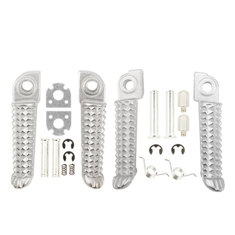 Silver Front Rear Foot Peg Footpeg Footrest For Yamaha YZF R1 R6 R6S R1S R1M