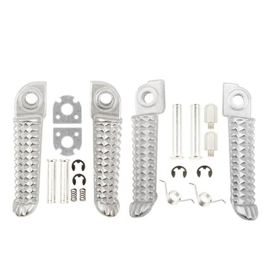 Silver Front Rear Foot Peg Footpeg Footrest For Yamaha YZF R1 R6 R6S R1S R1M