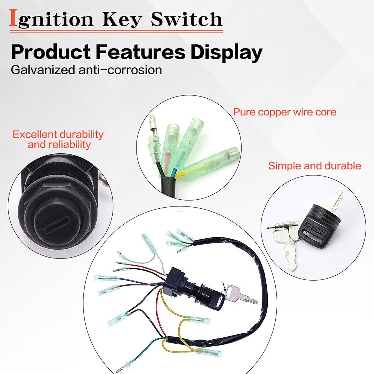 Ignition Switch Key Assy For Yamaha Outboard Motor Control Box 703-82510-43-00