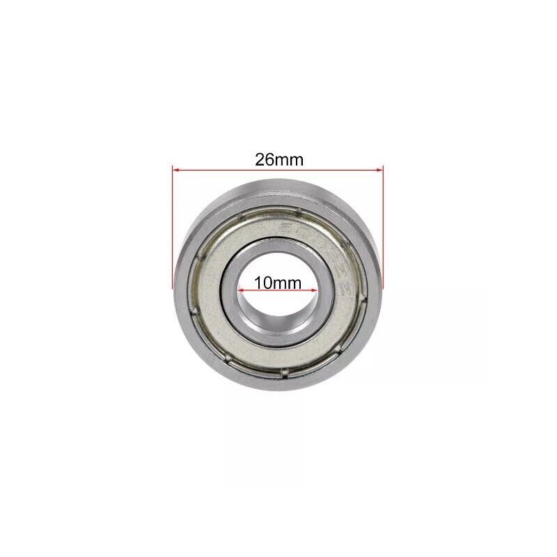 10x26x8mm 6000ZZ Deep Groove Ball Bearings Double Shield Stub Axle Hub Wheel Rim