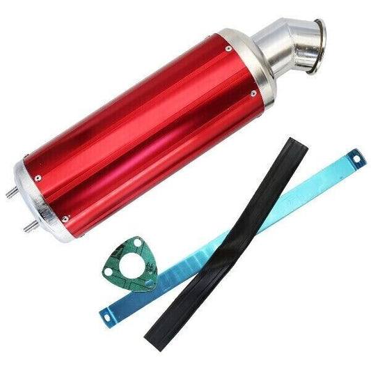 Exhaust Pipe+ RED Alloy Muffler 150cc 200cc 250cc Quad Dirt Bike ATV Dune Buggy
