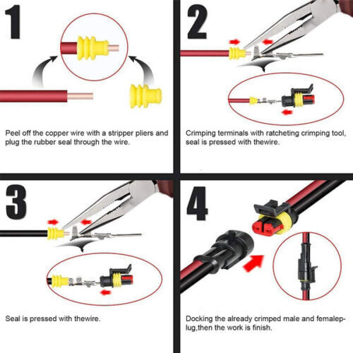 1/2/3/4/5/6 Pin Waterproof IP67 Car Electrical Wire Connector Plug Socket 12V