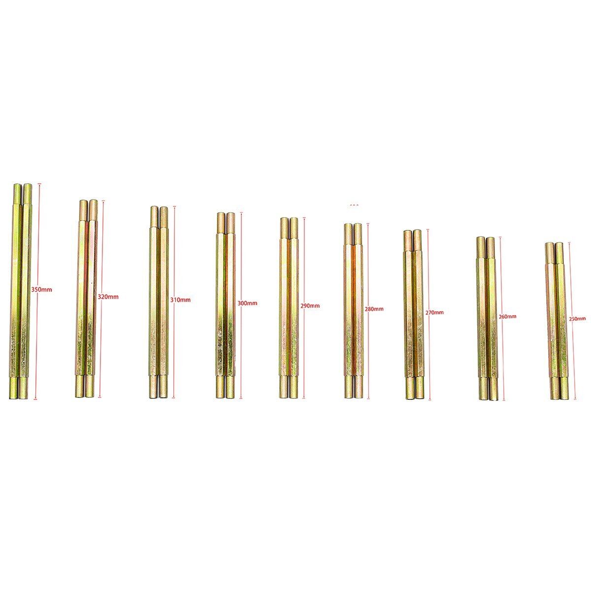 Pair 45mm-350mm M10 Steering Shaft Tie Rod For 4 Wheel Kart Atv Quad 50cc-250cc