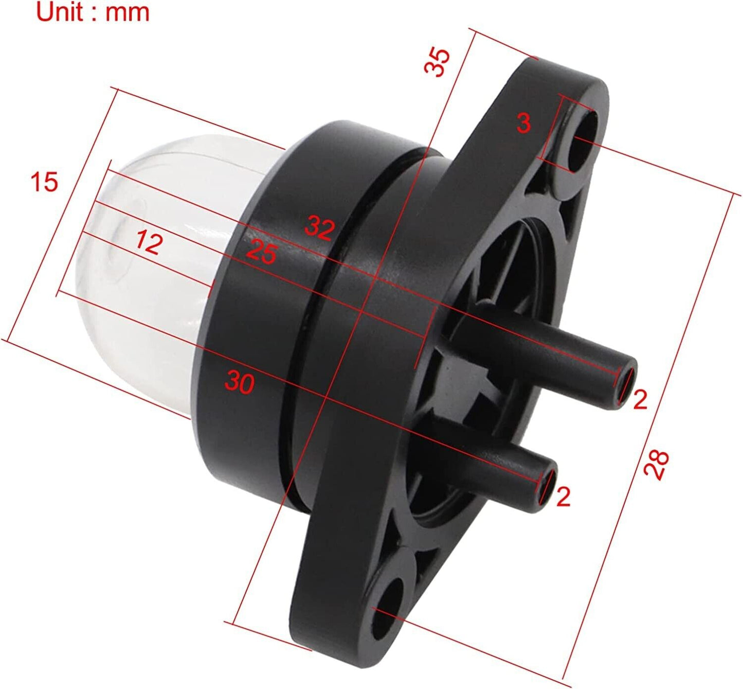 3Pcs Carby Fuel Primer Bulb for Zama Walbro Poulan 188-513 530047213 530071835