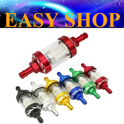 INLINE 8MM Petrol Fuel Filter Glass For 50cc 110cc 125cc ATV QUAD BUGGY PIT BIKE