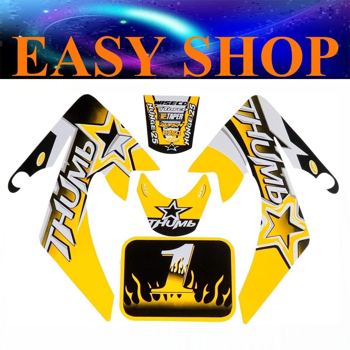 Yellow Sticker Decal Kit Fairing XR50 CRF 50cc 70cc 90cc 125cc Dirt Pit Pro Bike