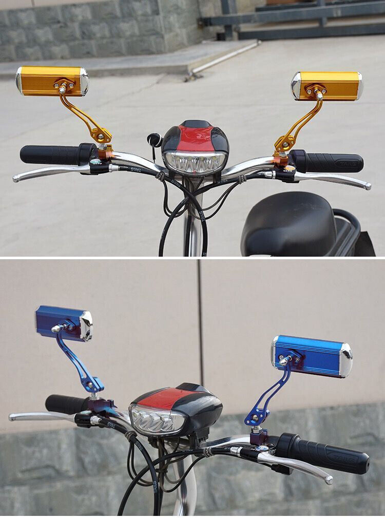 Bicycle Rear View Mirror Bike Cycling Handlebar Rearview Rectangular 1 Pair NEW