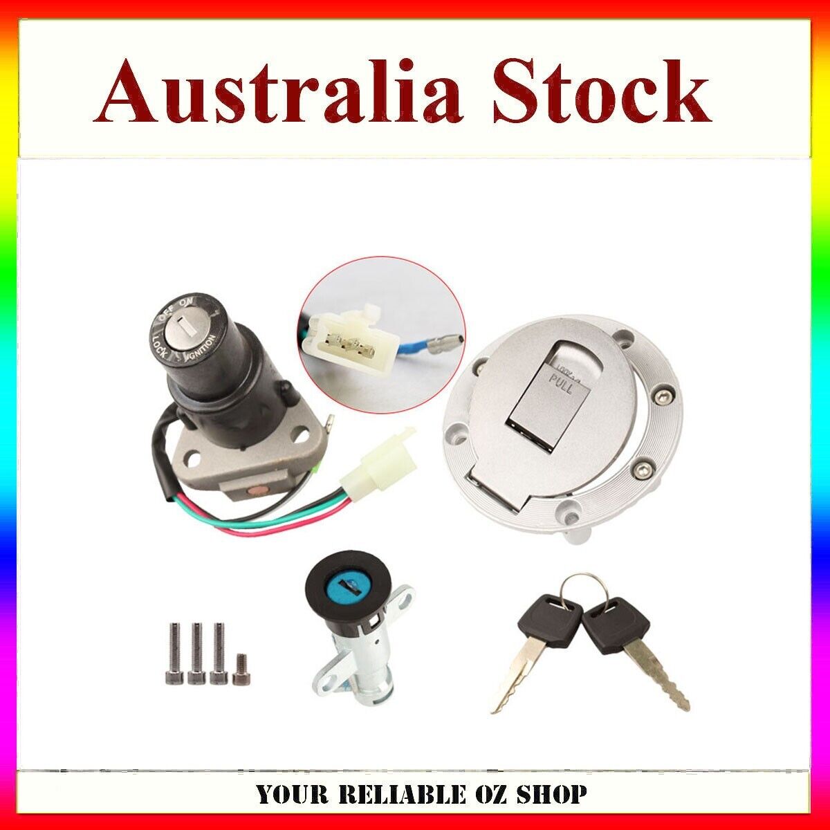 Ignition Key Switch Lock Seat Fuel Cap For Yamaha TZR125 TZM150 TZR150