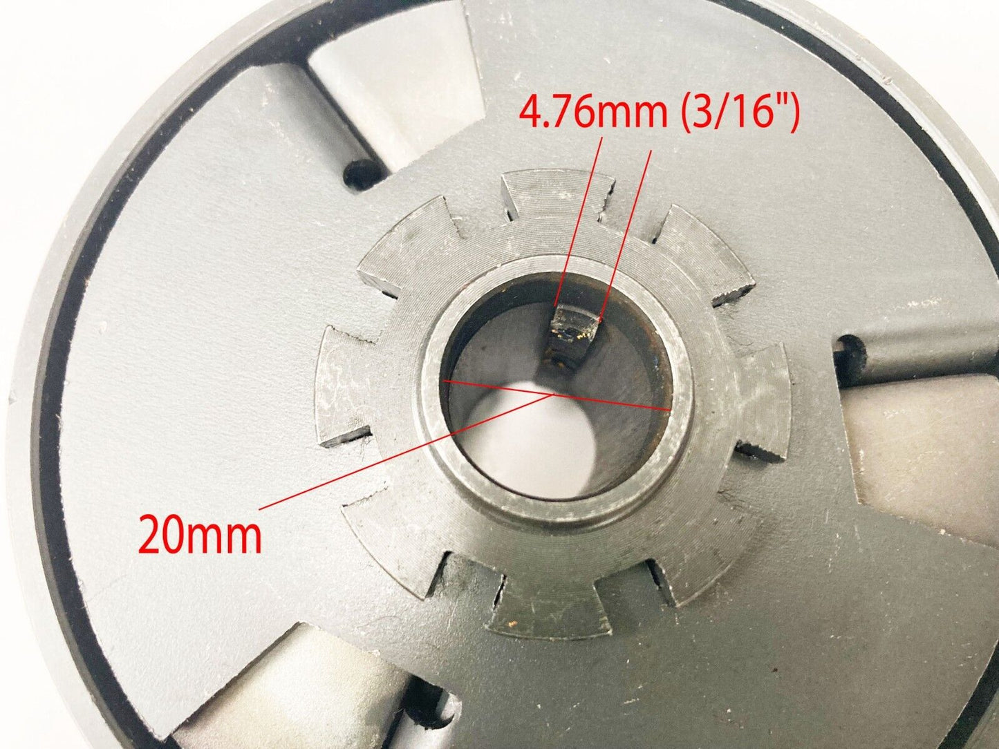 20mm Bore 3/16" Key Way Centrifugal Clutch Belt Drive Pulley ABS Belt Go Kart