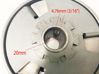 20mm Bore 3/16" Key Way Centrifugal Clutch Belt Drive Pulley ABS Belt Go Kart