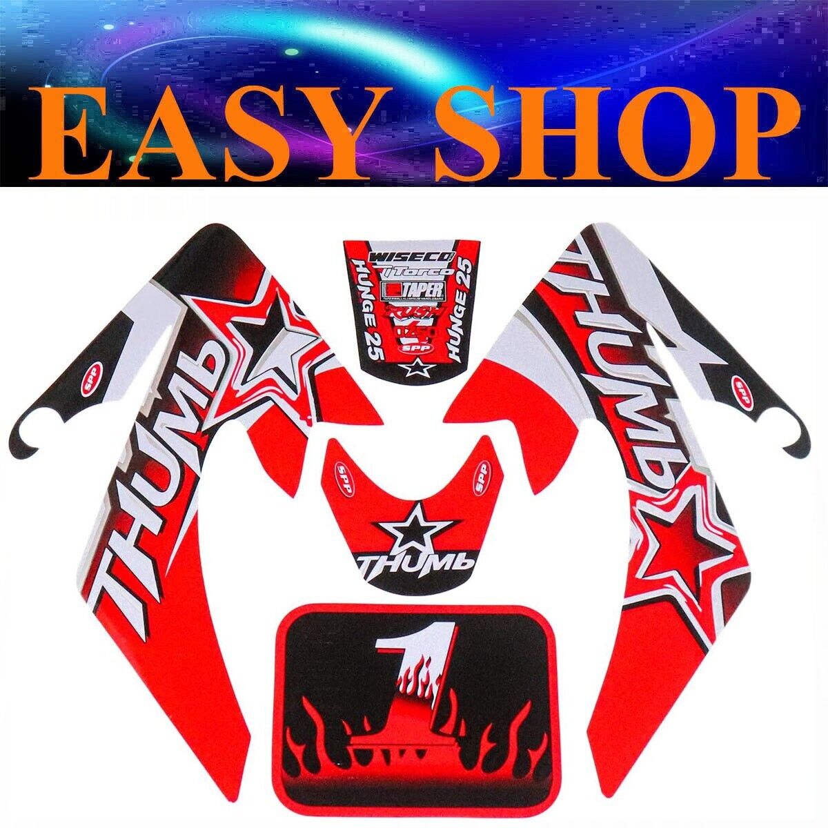 Red Sticker Decal Kit Fairing XR50 CRF 50cc 70cc 90cc 125cc Dirt Pit Pro Bike