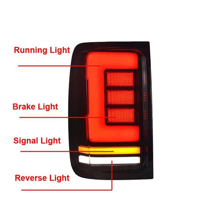 Smoked LED Tail Lights With Sequential Indicator For Volkswagen Amarok 08-20
