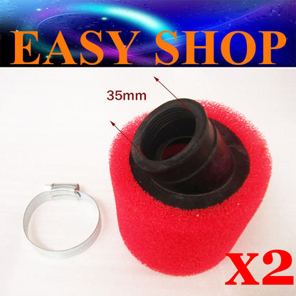2x 34MM 35MM 36MM BENT AIR FILTER FOAM CLEANER 50cc 90 110cc 125cc ATV QUAD BIKE